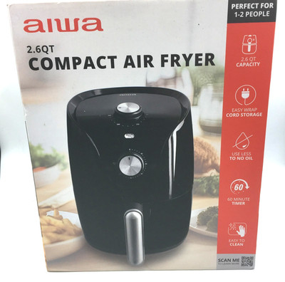 NEW AIWA 1200W 2.6 QT Compact Air Fryer 360 degree Convection Heat 60 min TIME
