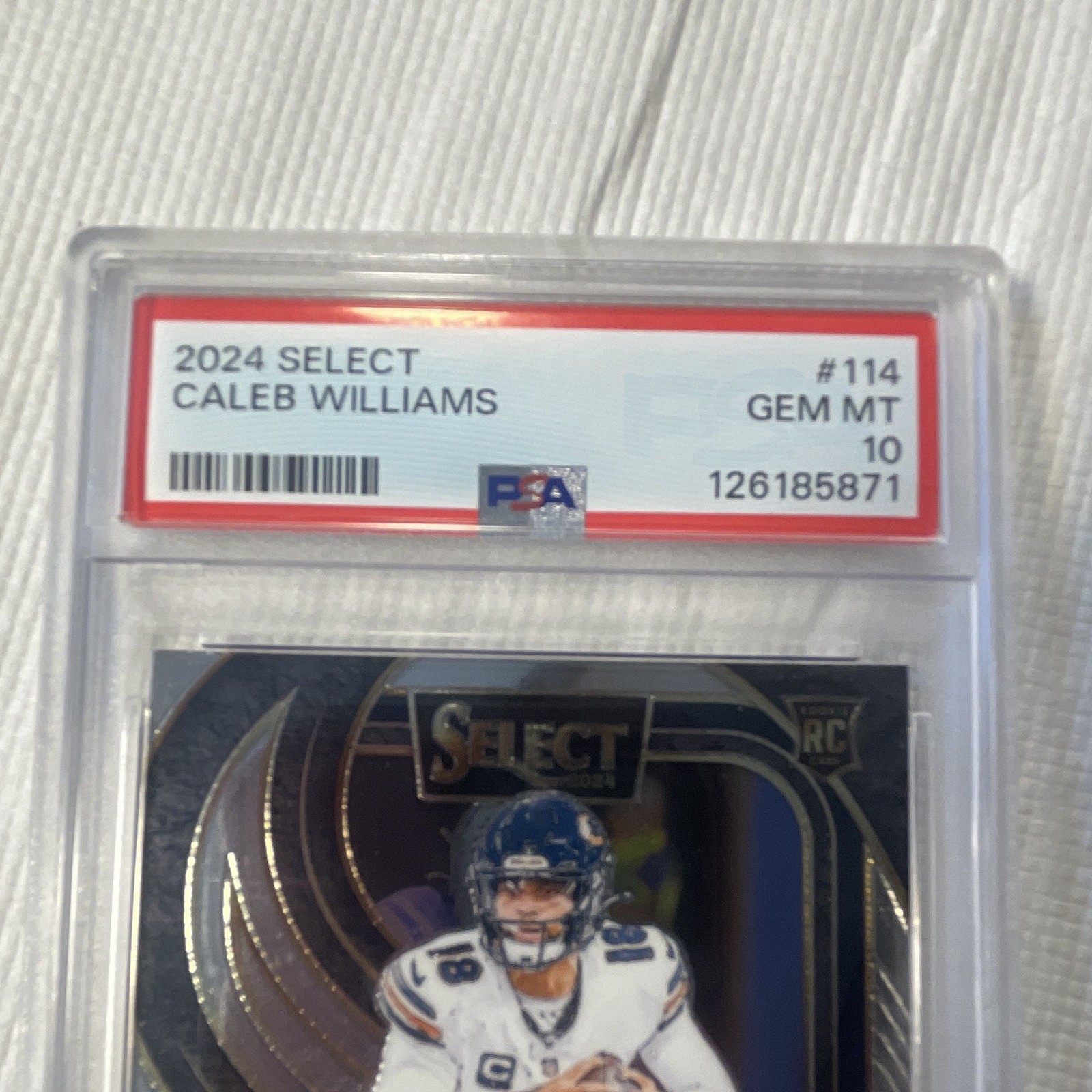 Panini 2024 Select Premier Level Caleb Williams Bears #114 RC PSA 10 GEM MT view 2