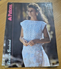 Patons Strickmuster 8748 DK Baumwolle Girlande Pullover 32-42". NEU, alter Lagerbestand.