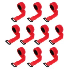 10pcs Reusable Cinch Straps 0.8"x18" Hook and Loop Cable Securing Straps Red