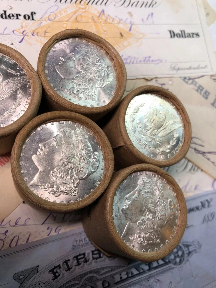 CC Morgan Silber Dollars 1878-1893 - 5 unzirkulierte Münzen gemischt datiert Lot - Bild 3 von 4