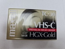 Maxell VHS-C TC-30 Premium High Grade Camcorder Videocassette HGX-GOLD 30/90 min