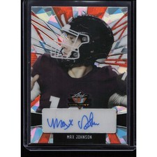 2022 Leaf Valiant #PA-MJ1 Max Johnson Portrait Autographs Orange Crystal #/20