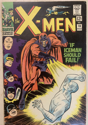 UNCANNY X-MEN 18  STRANGER!  STAN LEE Story!  MAGNETO vs ICEMAN Cover!  VG (4.0)
