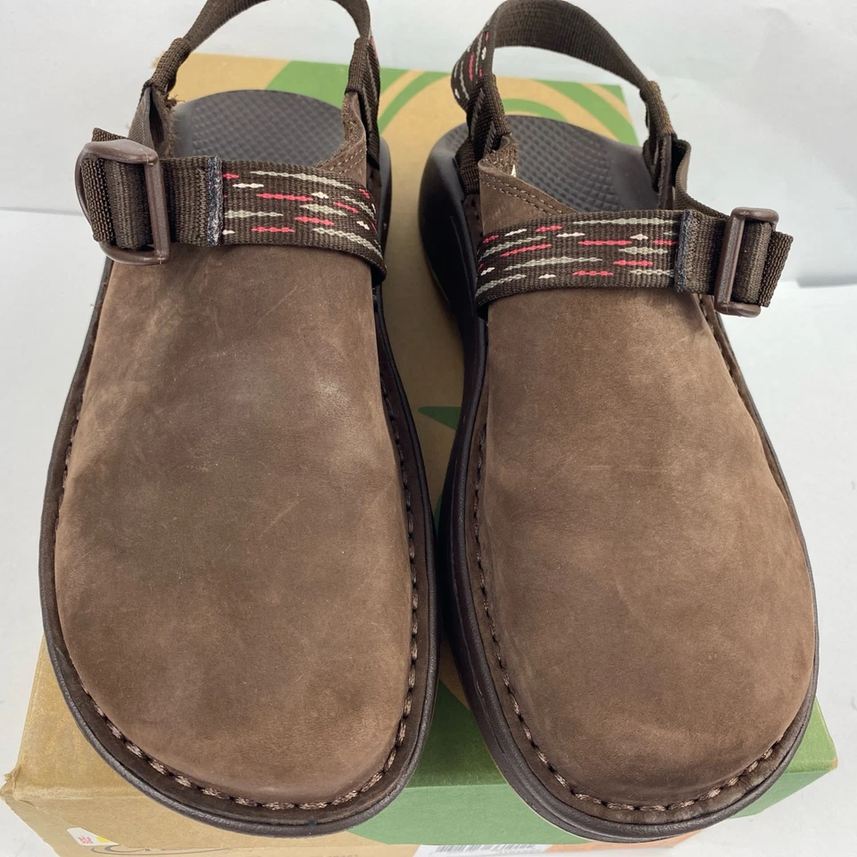 Sapato Chaco Toecoop Wmn Tamanho 9 Couro Marrom Nubuck Biqueira Fechada Mules Tamancos Slip Ons - Imagem 3 de 4