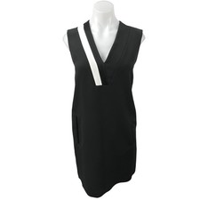Rag & Bone Lodwick Black Sleeveless V-neck Color Block Mini Shift Dress Sz 2