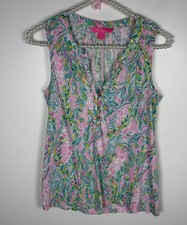 Lilly Pulitzer Essie Top Size XS Pink & Green...