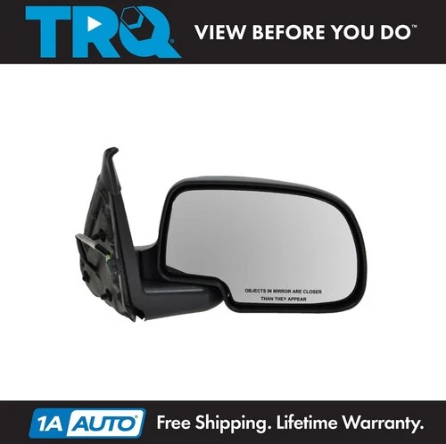 TRQ Flat Black Power Mirror RH Right for 99-02 Chevy Silverado Sierra Pickup