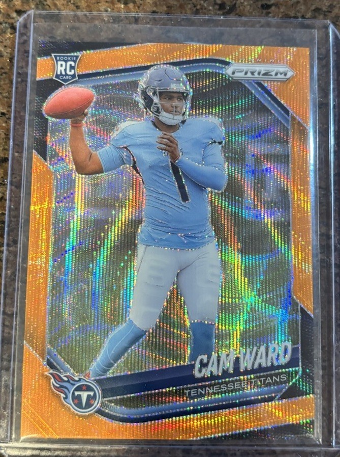 2025 Prizm Cam Ward Orange Wave Rookie /65 #352 Tennessee Titans
