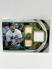 Mike Piazza 2023 Topps Tribute Green Game Used Patch Dual Bat Relic 65/99 HOF