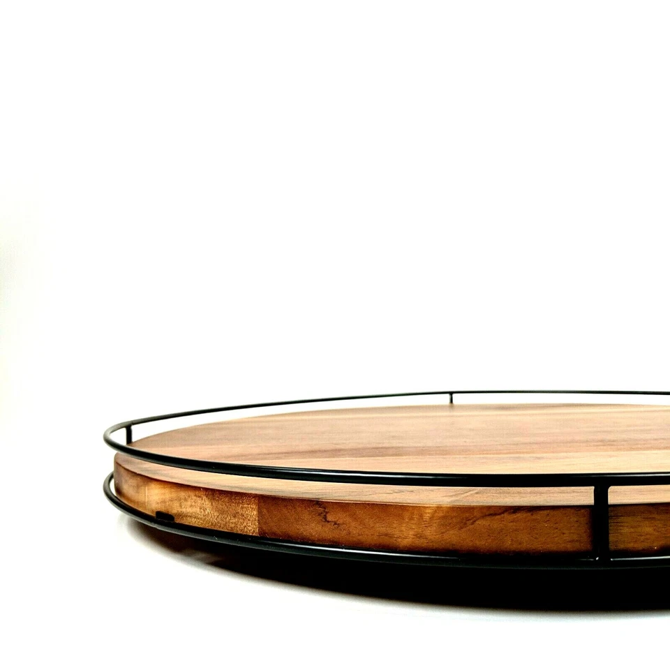 Hearth and Hand Magnolia - 18-inch Acacia Wood Lazy Susan - Rotating Serve Tray - Image 4 of 4