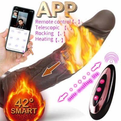 App Telescopic Realistic Dildo Vibrator Heating Sex Toy for Women Remote  Control