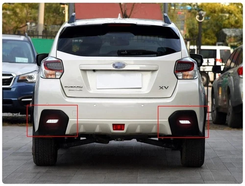 2x Clear Lens LED Rear Bumper Reflector Stop Reverse Brake Light Fog Lamp For 2013-2015 XV Crosstrek