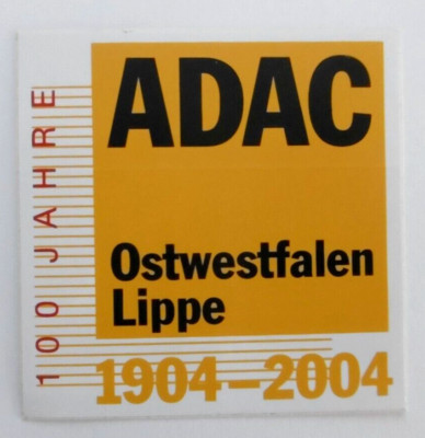 Werbe-Aufkleber ADAC Ostwestfalen Lippe 100 Jahre 1904 - 2004 Automobilclub