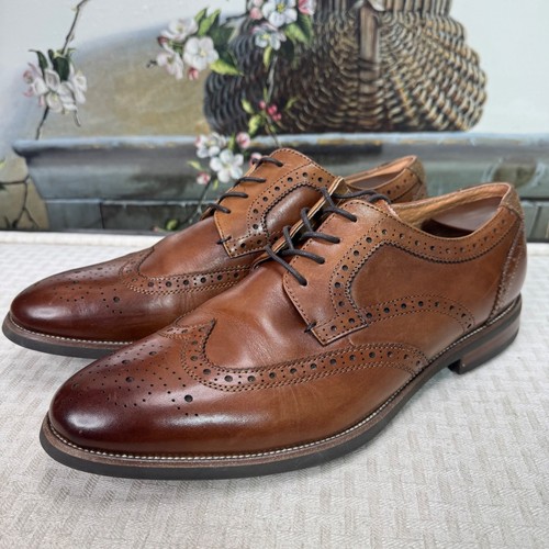 Zapatos de vestir Florsheim Uptowns para hombre talla 11,5 M cuero marrón brogue punta de ala