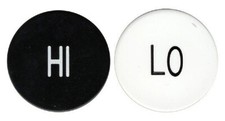 DEUX (2) boutons Omaha Poker Hi/Lo 2 faces croupier casino jeux maison NEUF 2*