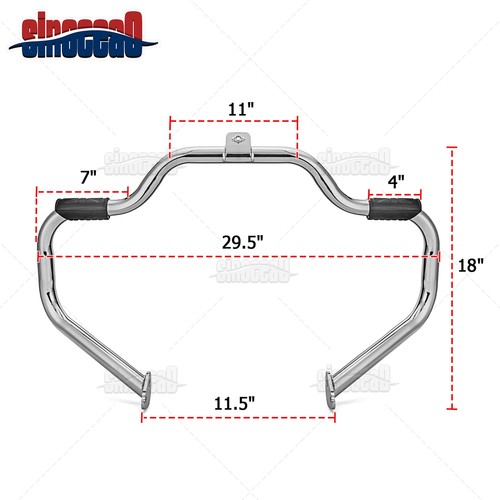 Front Mustache Engine Guard Highway Crash Bar For Harley Electra Street Glide - Picture 13 of 14