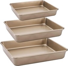 Deep Baking Pan Set (3 Piece Set), Oven Use N...