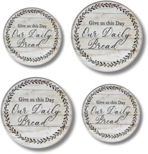 Range Kleen Give Us This Day Set of 4 round Electric Range Burner Covers - Decor