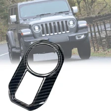 Carbon Fiber Print Headlight Switch Frame Cover Fits 18-24 Wrangler Gladiator JL