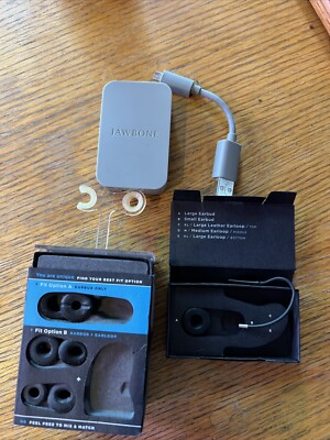 Jawbone Icon earbud pads , noise assassin earloop, charger block and cord