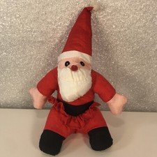 Vintage Nylon Santa Plush Mini Parachute Material Christmas Toy Stuffy 7.5"
