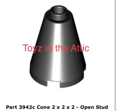 Lego 1x 3942c Black Cone 2 x 2 x 2 without Top Groove Alien Moon Stalker 6940