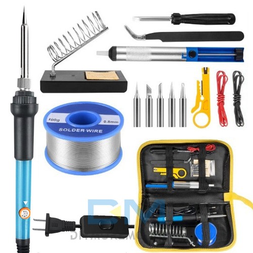 80W 16Pcs Electric Soldering Iron Welding Gun Tools Kit Solder Wire US - Picture 2 of 17