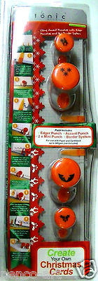 Tonic Studios Weihnachten 4 Locher Set 2 Pinguin Stechpalme Schneeflocken Bordüre 999E