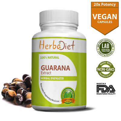 Guarana Extract 300mg Capsules - Natural Energy Booster & Stimulant, Vegan, 2027 Expiry 5 thumbnail image