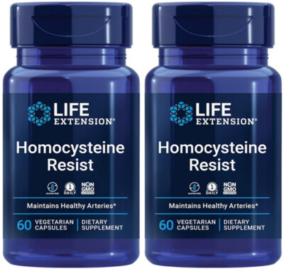 HOMOCYSTEINE RESIST HEART BRAIN VITAMINS B2 B6 B12  120 Vege Caps LIFE EXTENSION