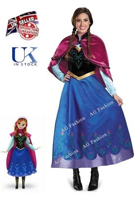 HANDMADE UK Fancy Frozen Princess Anna Cosplay Halloween Christmas Party Costume Dress
