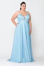 Plus Sized Icy Blue Pageant Prom Gala Gown Dress sz 16W NWT SALE!