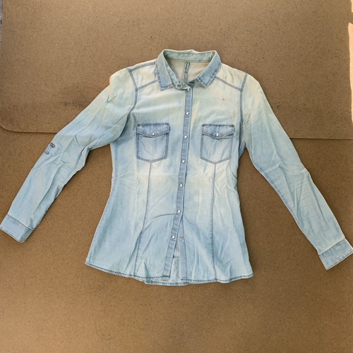 Camicia jeans donna blu/celeste Stradivarius taglia S | eBay
