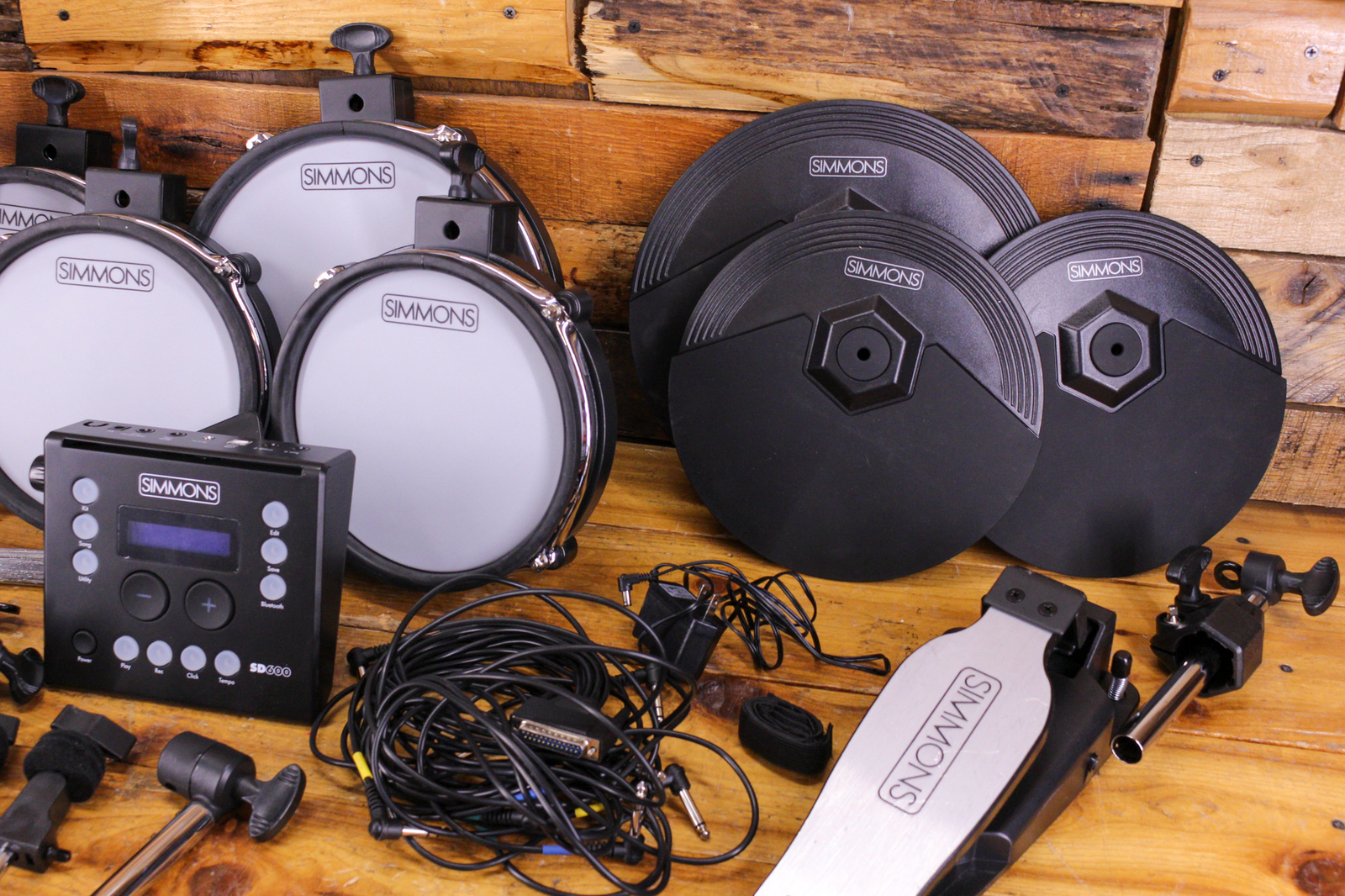 Simmons SD600 Electronic Drum Set With Mesh Heads and Bluetooth MISSING
