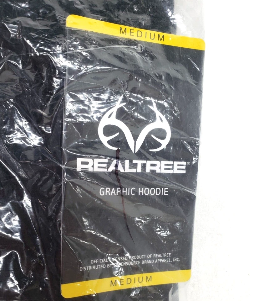 Realtree APX Men’s Graphic Hoodie Size Medium Black Camouflage NWT - Image 3 of 4
