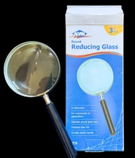 New Alvin Round Reducing Glass 3" Dia 7773 Reverse Magnifier Fine Arts Crafts ..