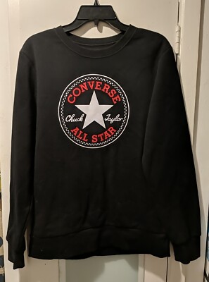 Jungen schwarz Converse All-Star Pullover Pulli Alter 13-15 XL