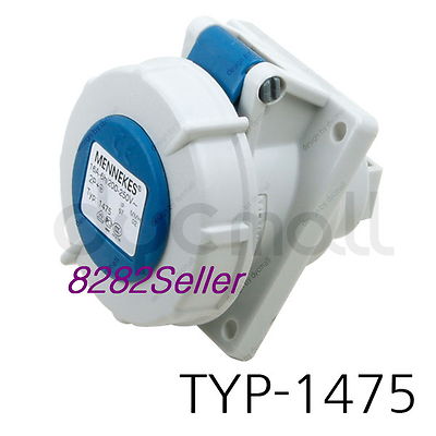 MENNEKES TYP 1475 NO.1475 [IP67 230V 16A 2P+E]  Panel mounted receptacle socket