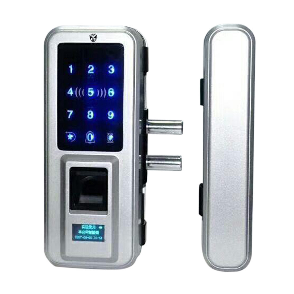 Cerradura de la puerta bloqueo sin llave de huellas digitales biométrico Teclado plata de entrada de puerta digital Cerradura de la puerta bloqueo sin llave de huellas digitales biométrico Teclado plata de entrada de puerta digital
