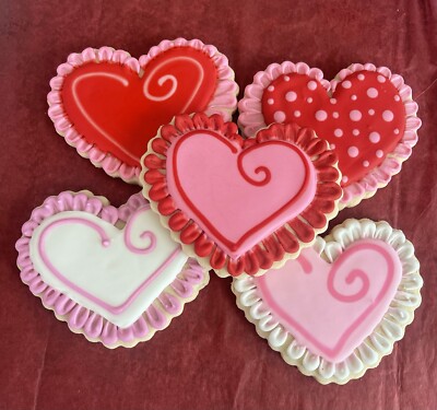 Assorted Valentine s Day Royal Icing cookies! | Dozen Sugar Decorated Cookies