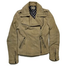 Rare! Wrangler Buffalo Leather Womens Jacket Size Small Cafe Racer Moto