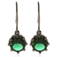 Xen OhrhäNger Mit Chromediopsid Ht-Quarz Ca. 3,78 Ct. Black Rhodium