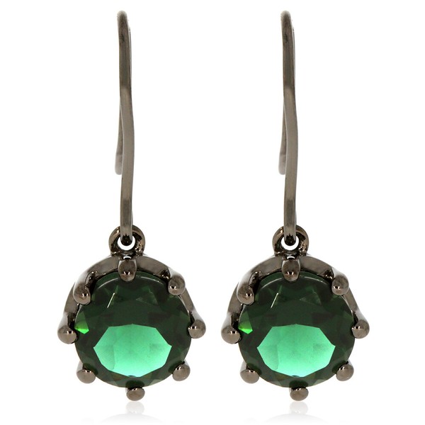 Xen OhrhäNger Mit Chromediopsid Ht-Quarz Ca. 3,78 Ct. Black Rhodium-image