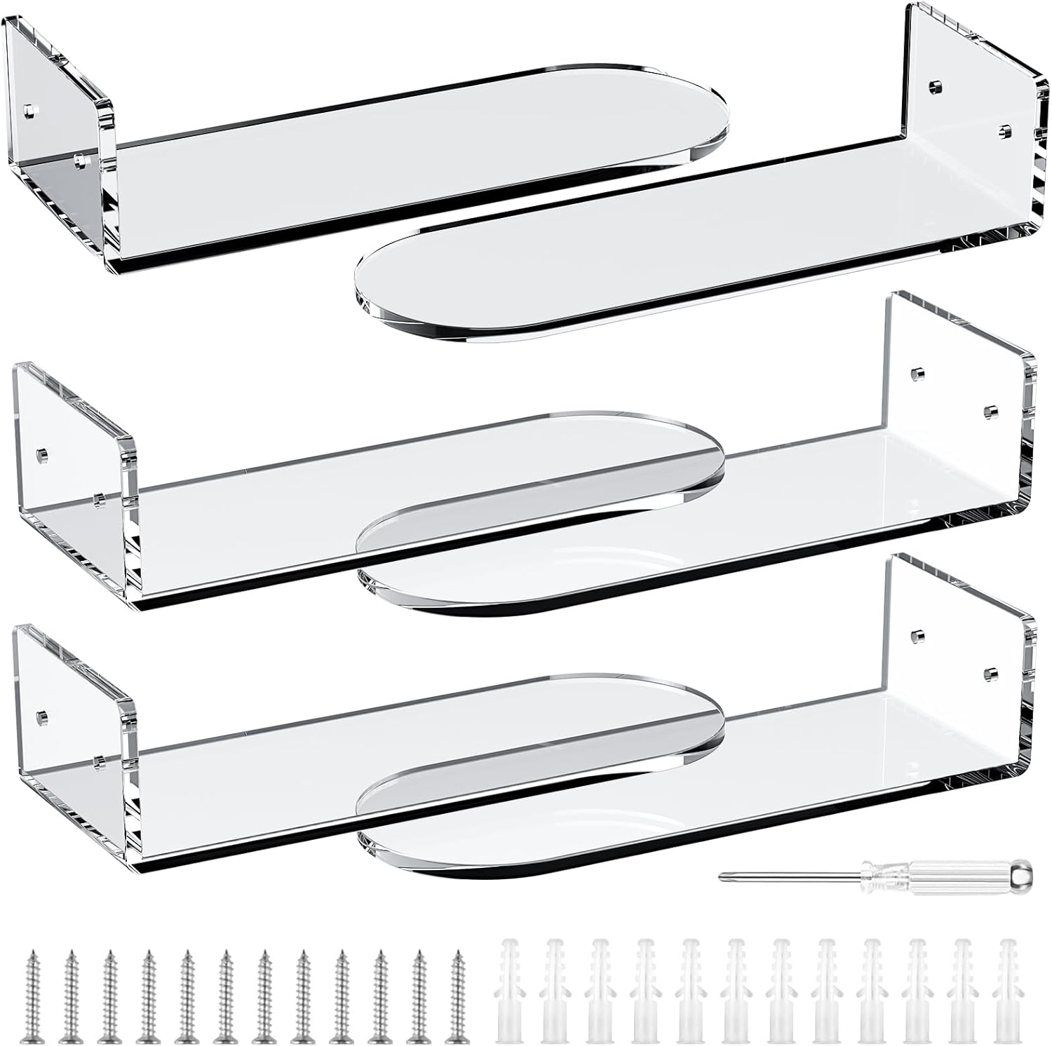 6-Pack Floating Sneaker Shelves for Wall Display