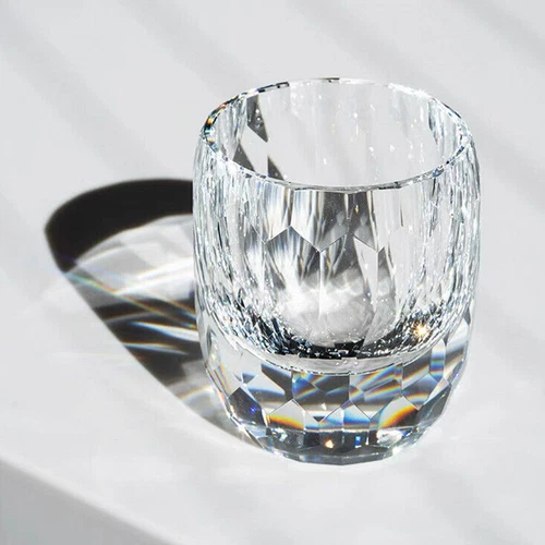 Bicchiere da whisky in cristallo Italia lucido taglio a mano bicchiere roccia 7 oz trasparente - Foto 6 di 14