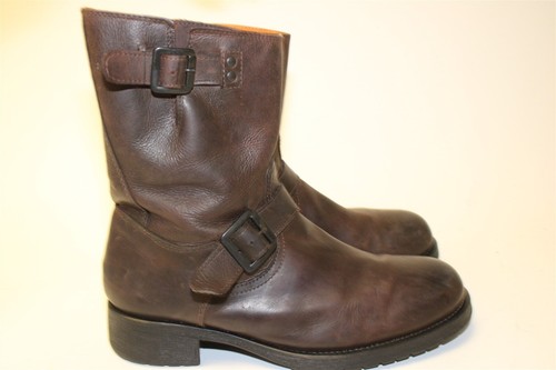 Aldo Mens 43 10 Brown Leather Zip Up Engineer Biker Boots - Imagen 15 de 24