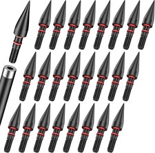 Pawfly 24 Pcs Field Tips, Archery Accessories, 5/16" Screw-in Bullet Points