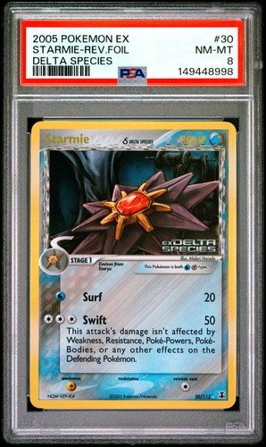 STARMIE REVERSE HOLO 30/113 DELTA SPECIES POKEMON PSA 8 - Picture 1 of 2
