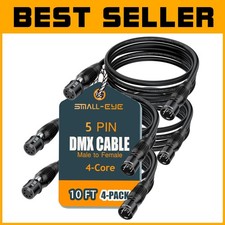 Stable Signal 5-Pin Male to Female DMX Cables - 4 Pack
